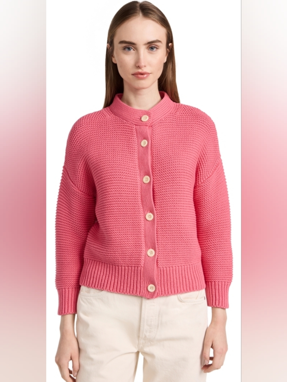 Alex Mill • Nico Chunky Cotton Cardigan In Rouge